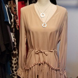 All Saints Alia Ruffle Silk Dress